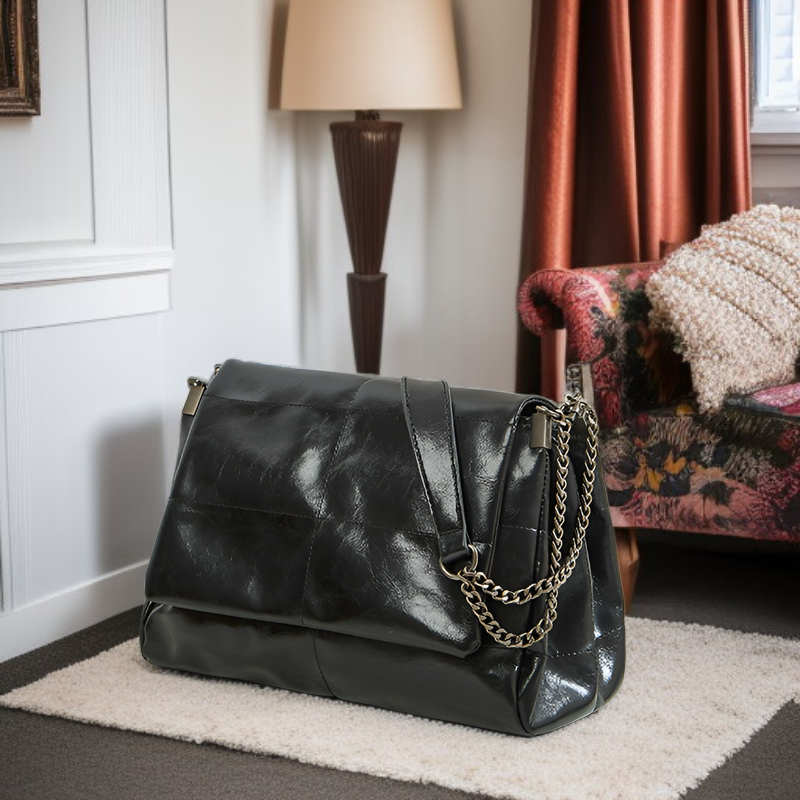  حقيبة كتف جلدية نسائية كروس أنيقة وعملية