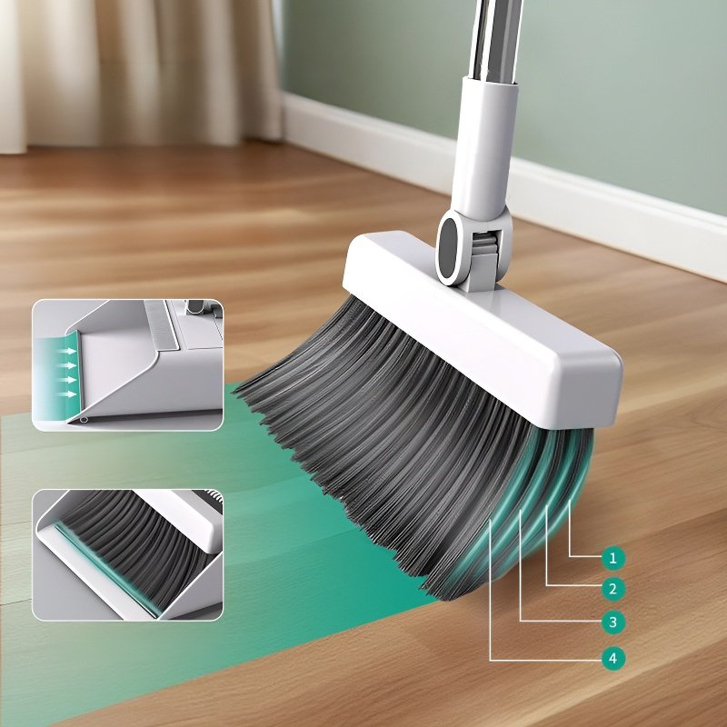 3-in-1 Broom and Dustpan Set for Home