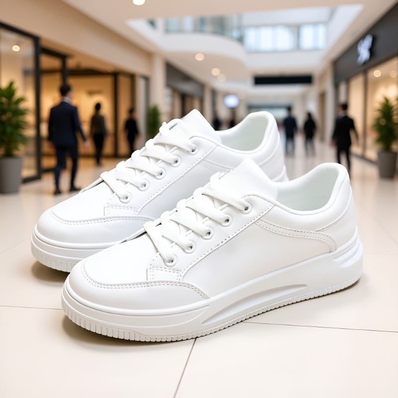 通気性に優れたソフトソールの身長アップスニーカー（白）