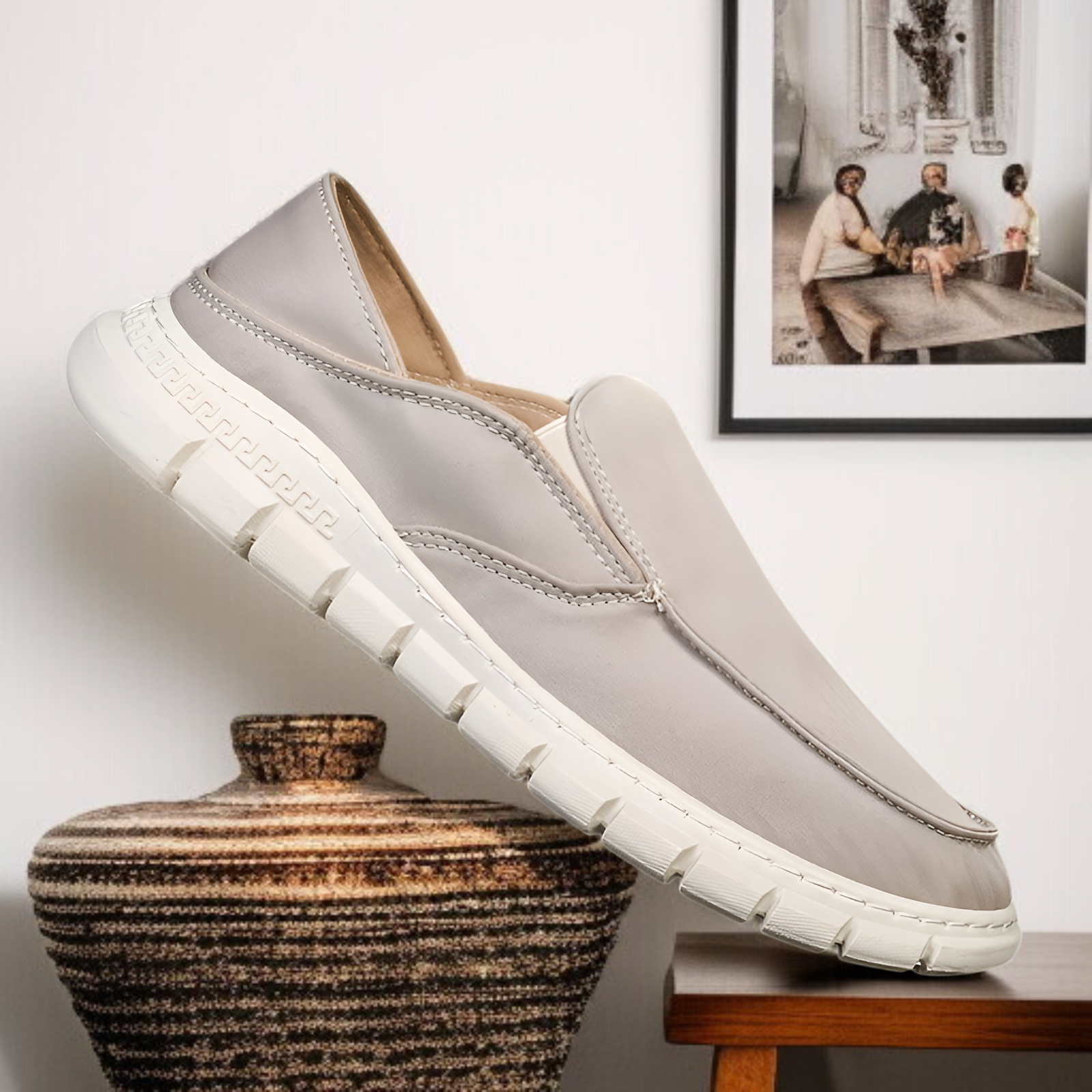 メンズキャンバスシューズ、新しいスタイルの古い北京布靴、流行のカジュアル通気性のあるメンズシューズ、快適なスリッポン怠惰な靴