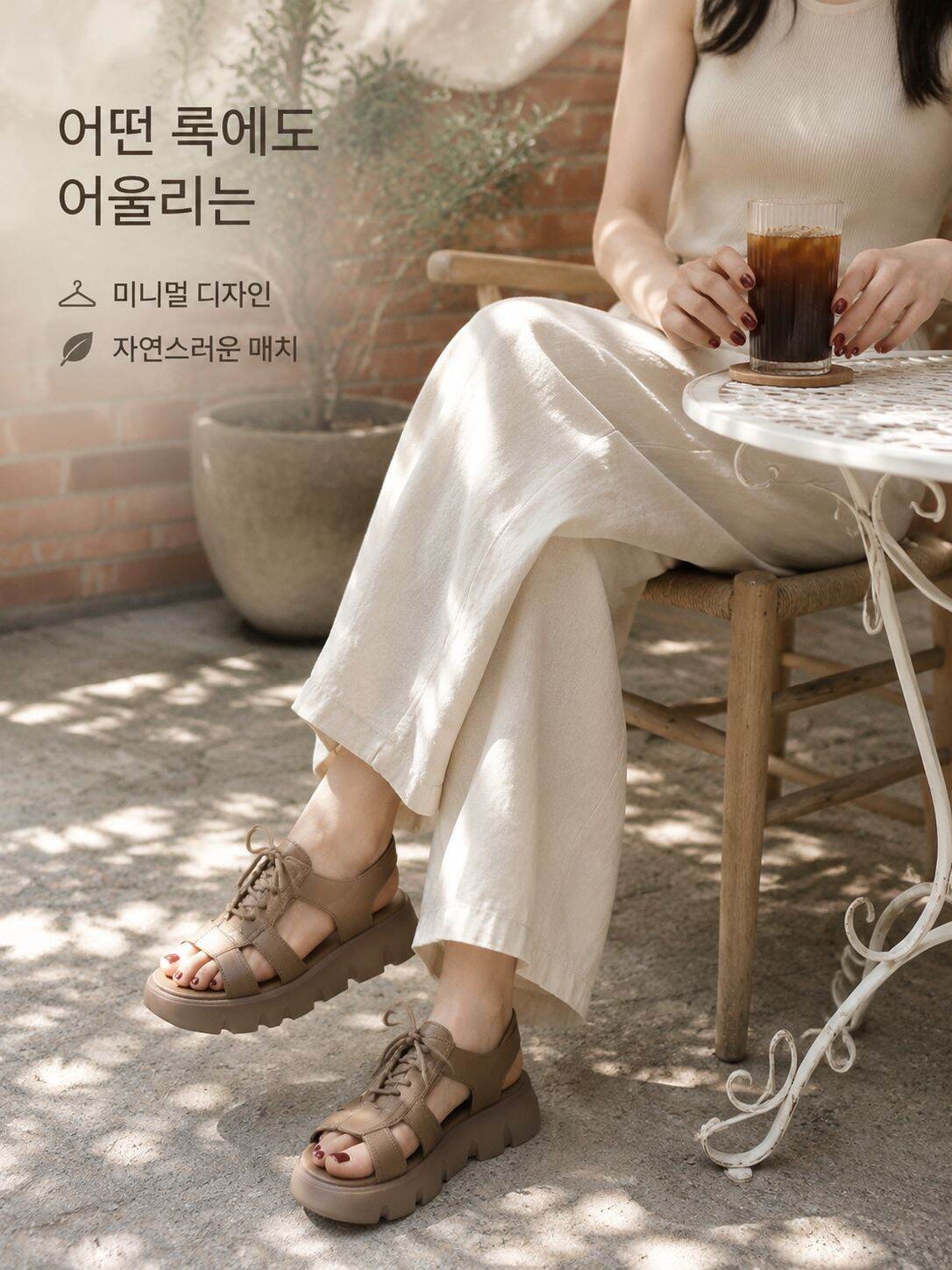 여자 두꺼운 밑창 스트랩 샌들