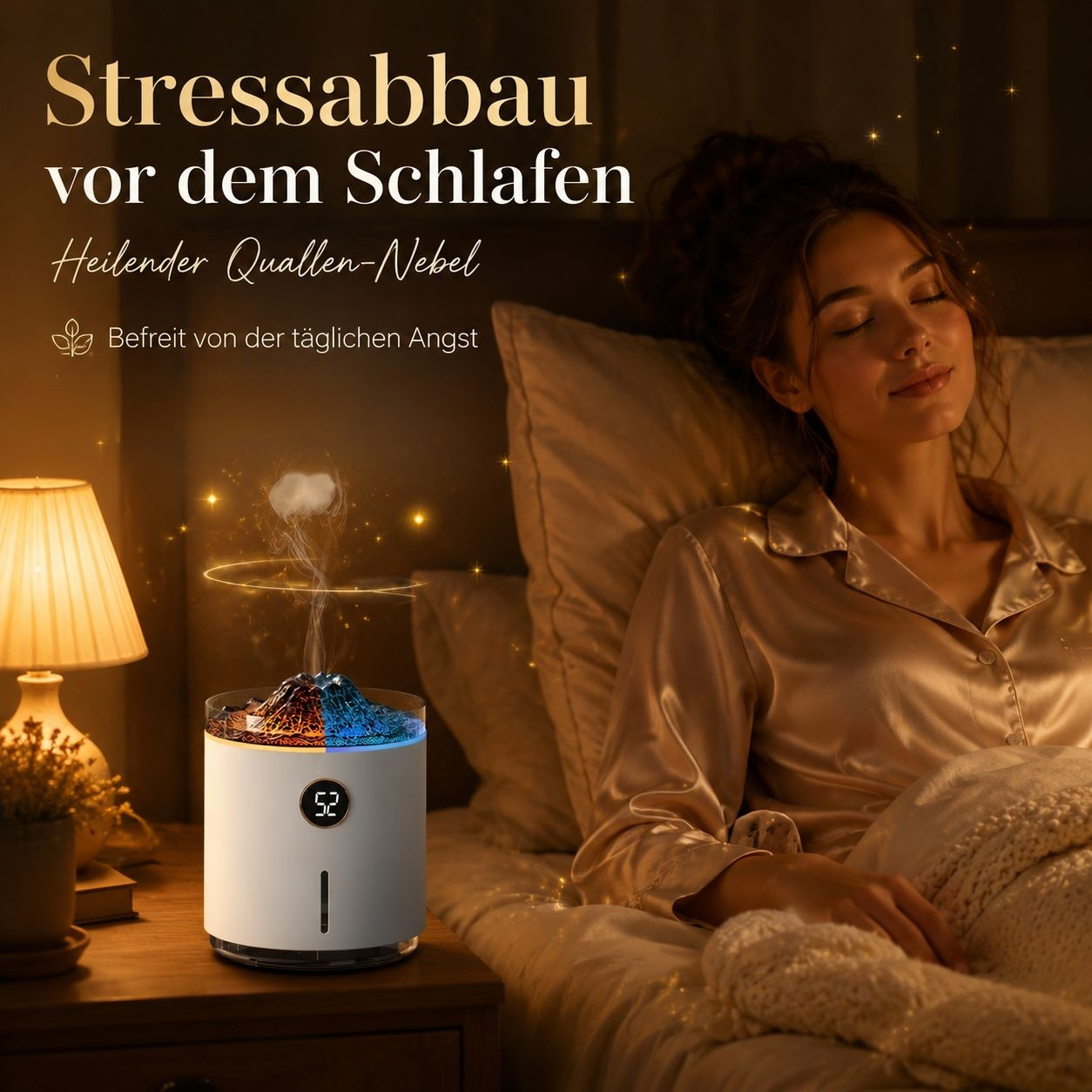 350ml Quallenform Bicolor Vulkanflamme Aroma Luftbefeuchter Ätherisches Öl Diffusor für Zuhause