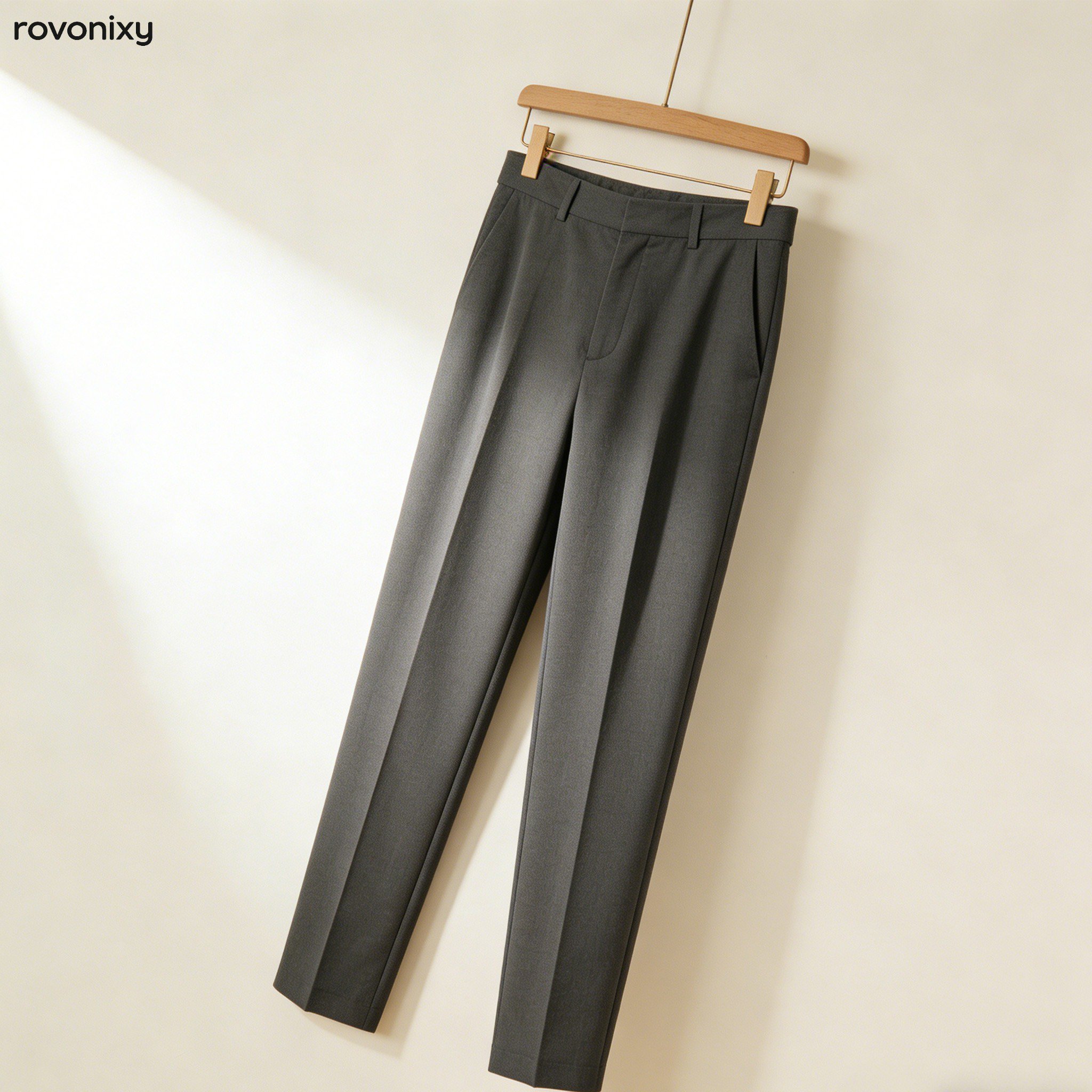 กางเกงสแล็คเอวสูงทรงเข้ารูป