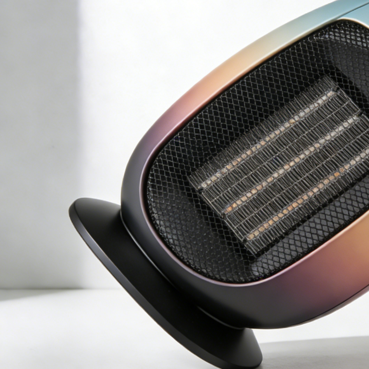 Vista frontal del calefactor eléctrico eficiente