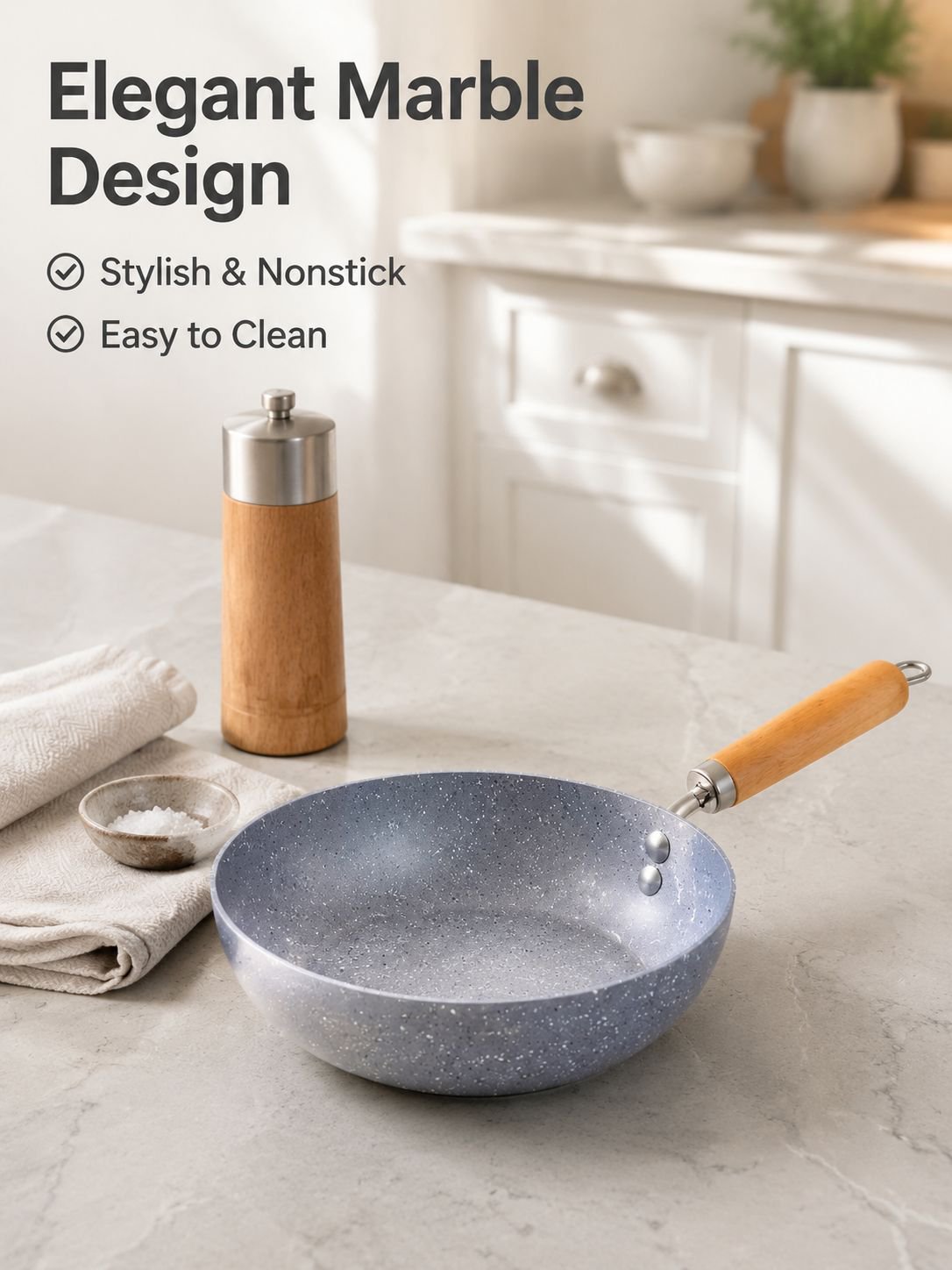 Marble Pattern Nonstick Small Frying Pan