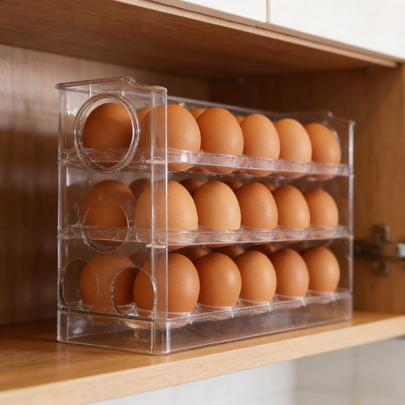 Küchen-Eierbox mit automatischer Öffnung, 3-stöckig