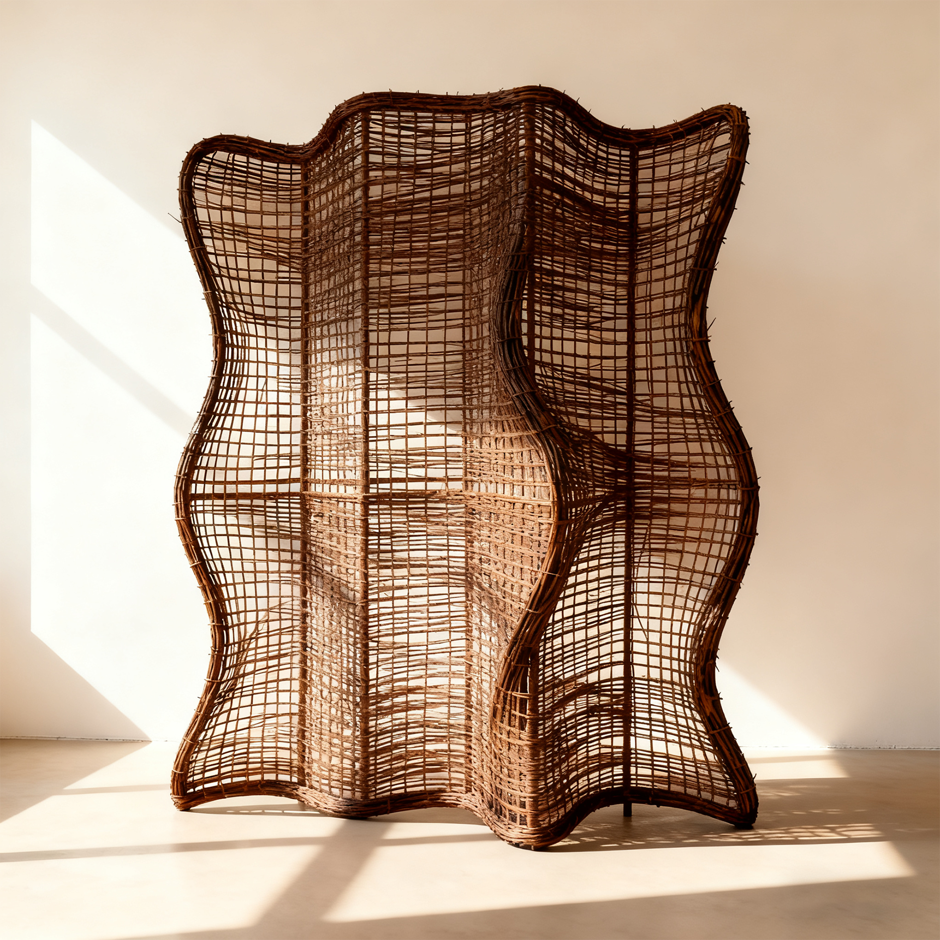 핸드메이드 라탄 인테리어 파티션