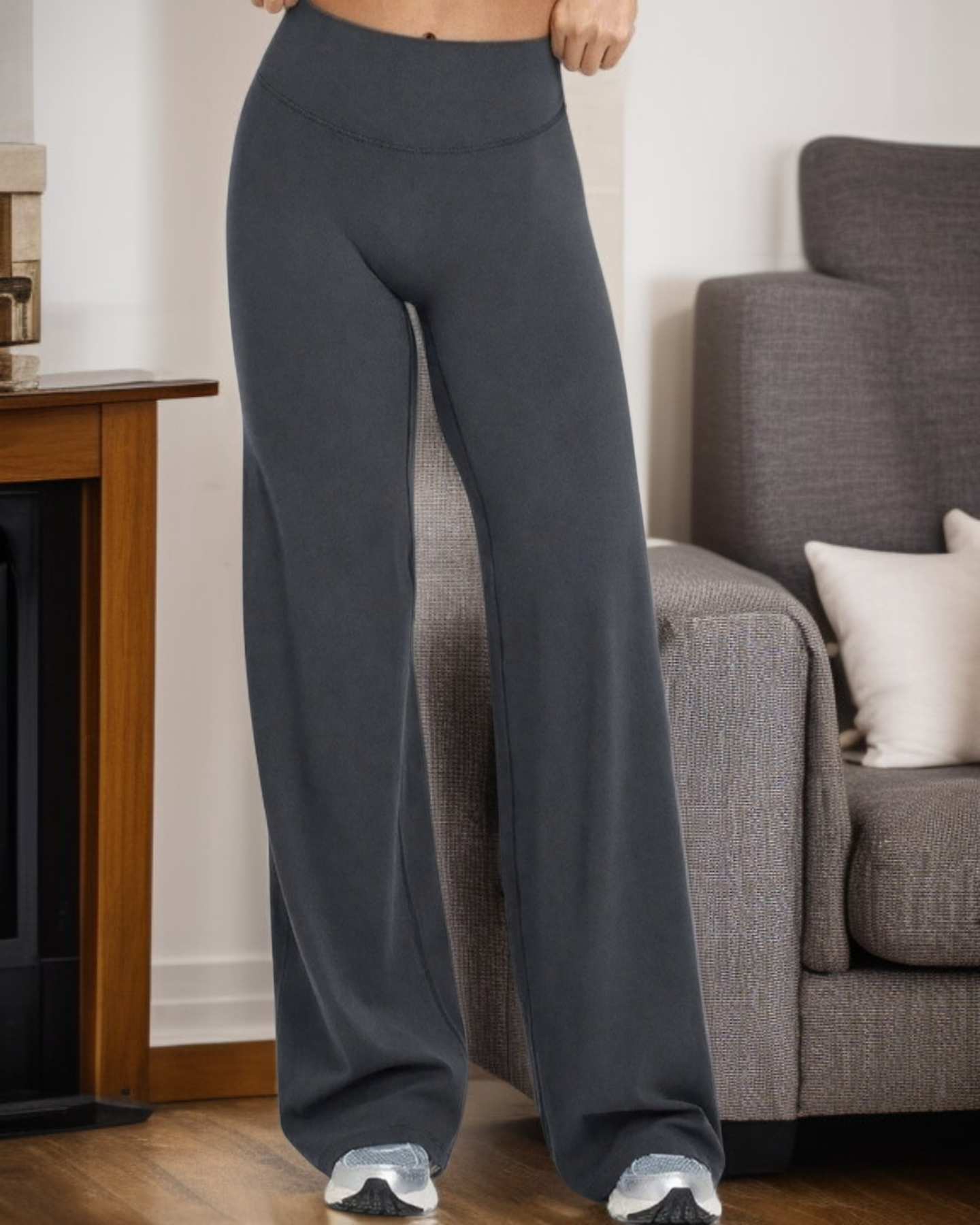 显瘦カジュアルストレートヨガパンツ レディース