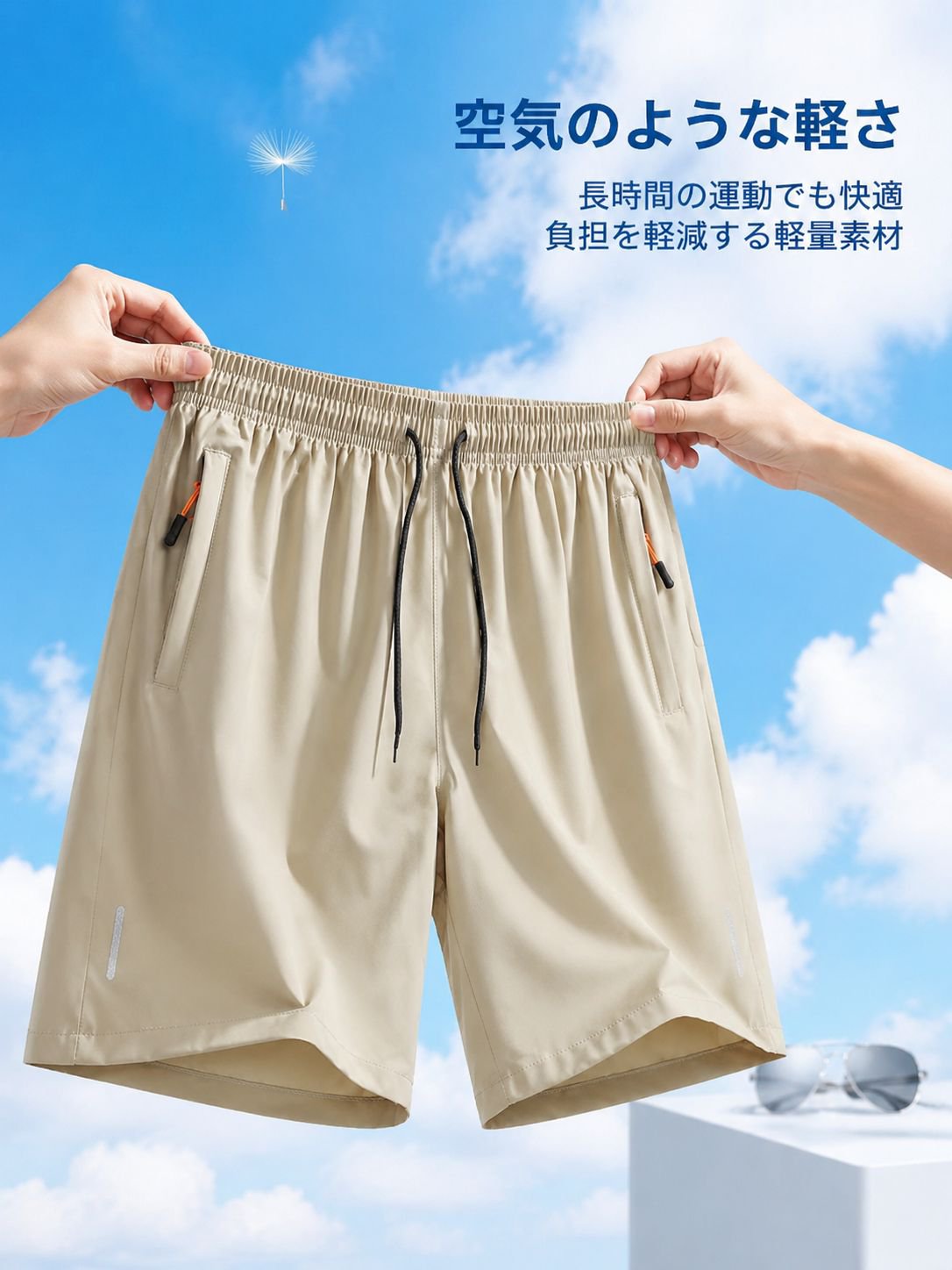 夏用通気性フィットネスランニングショーツ