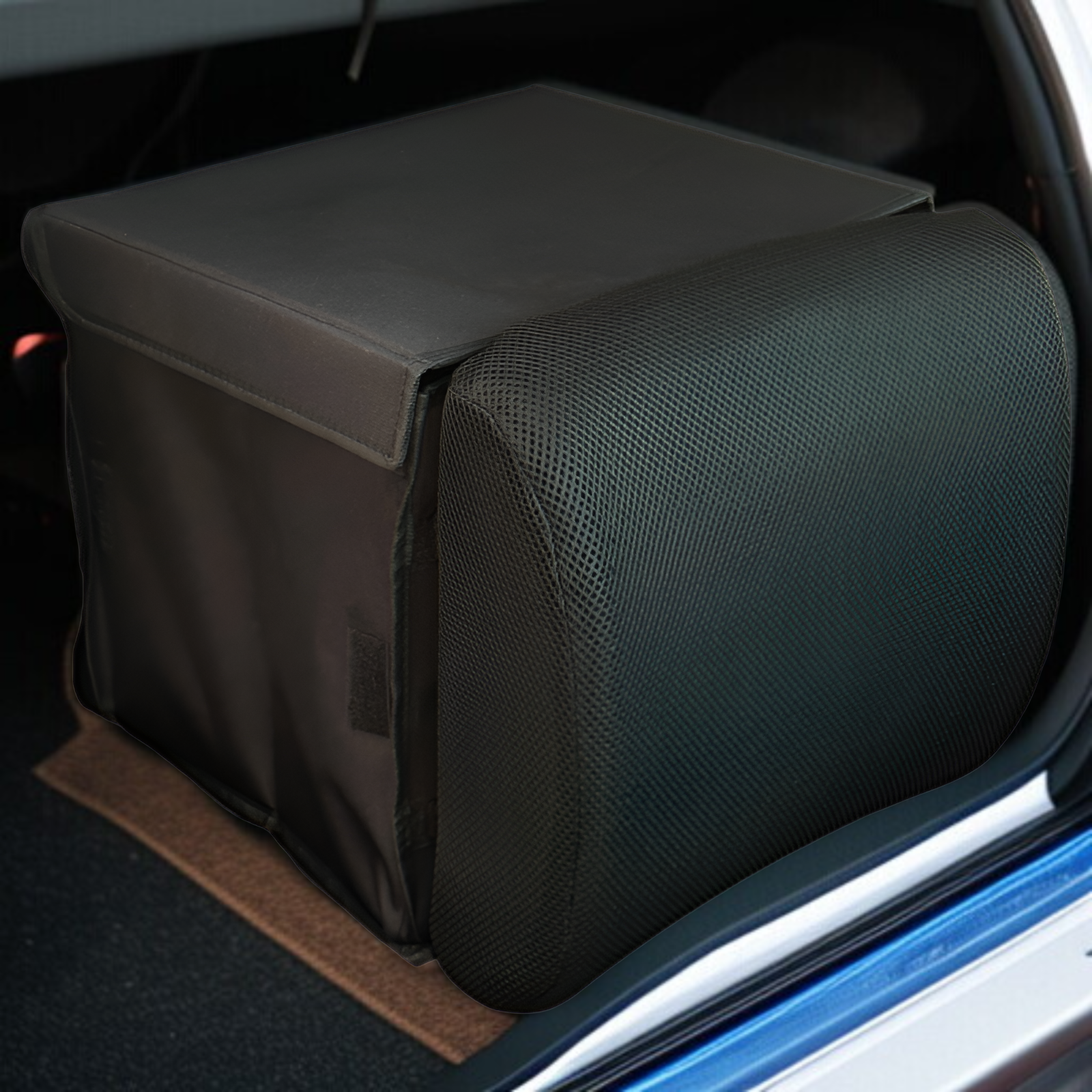 新型車用シート収納ボックス＆腰サポート一体型 折りたたみ式長方形カーオーガナイザー