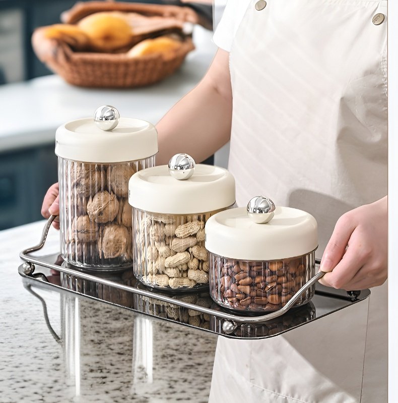 곡물 용기 다양한 곡류 보관 사진