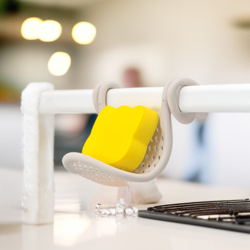 Multifunktionaler biegsamer Spülbecken-Abtropfkorb Schwamm- und Seifenhalter