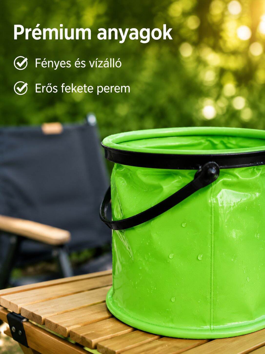 Kültéri hordozható összecsukható vödör kempinghez