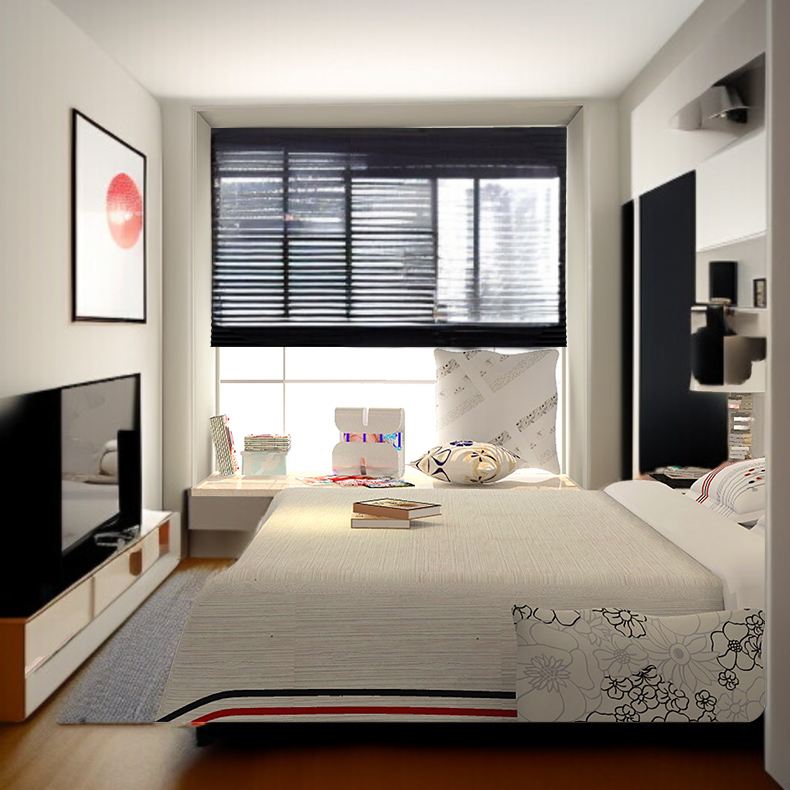 家庭用収納式自己粘着プリーツカーテン 遮光サンシェードベッドルームバスルームノーパンチカーテン