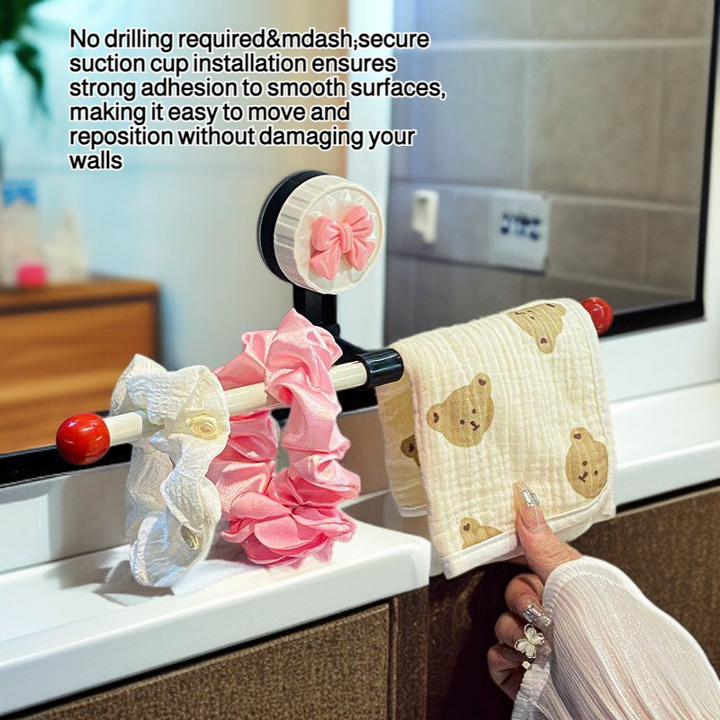 Luxury Dopamine Suction Cup Towel Rack, High-Value Bathroom Storage Rack