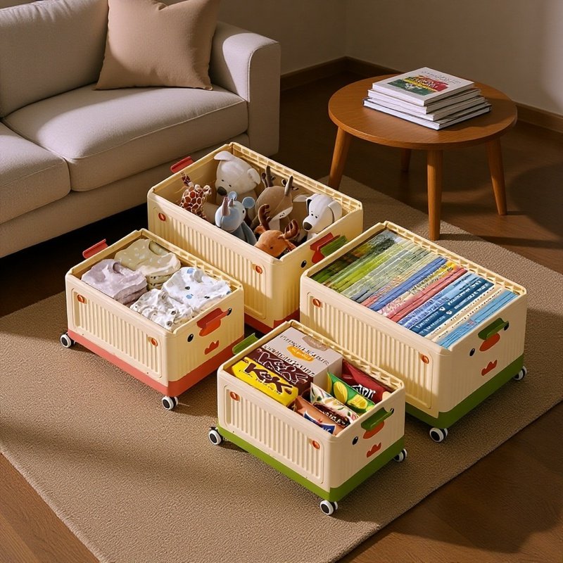 Kinderspielzeug-Aufbewahrungsbox, Haushaltsschlafzimmerrolle, große Kapazitäts-Aufbewahrungsbox, Bab