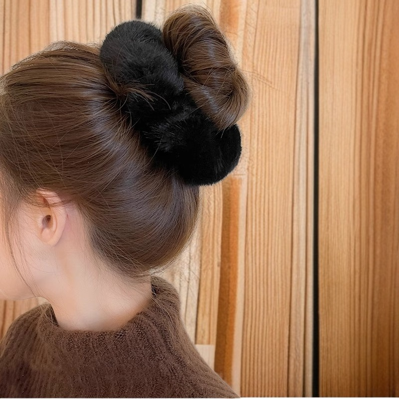 秋冬毛絨高彈性大腸髮圈