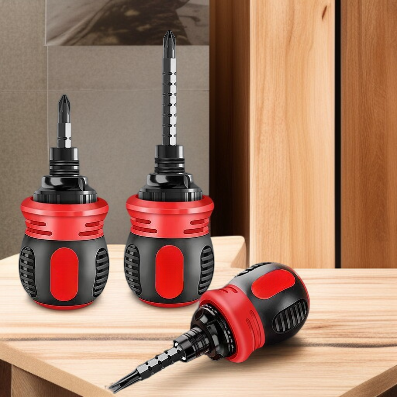 Destornillador flexible portátil y retráctil con punta doble magnética