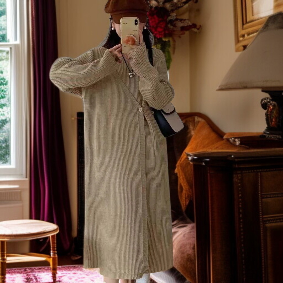 니트 루즈 원피스 원피스 의상 코디 캐주얼 루즈