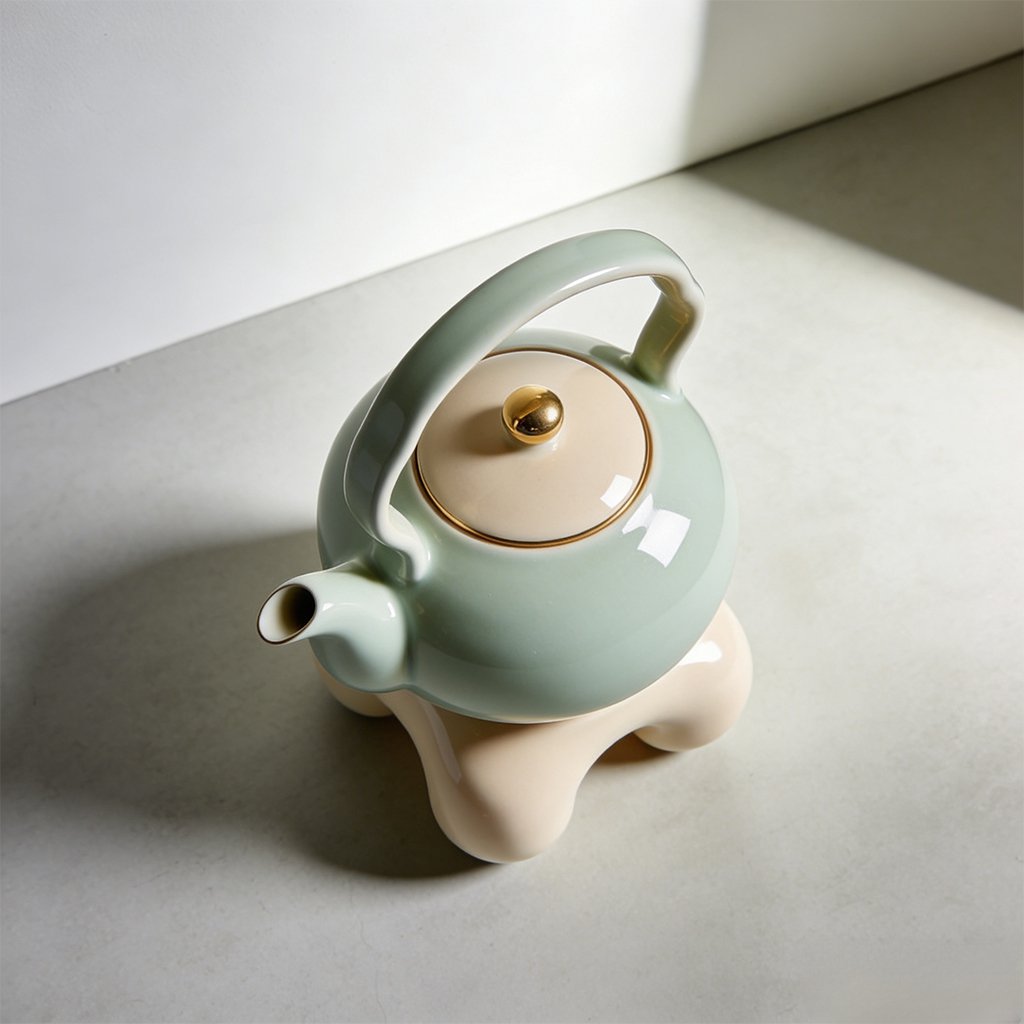 세라믹 티포트 및 받침대 세트