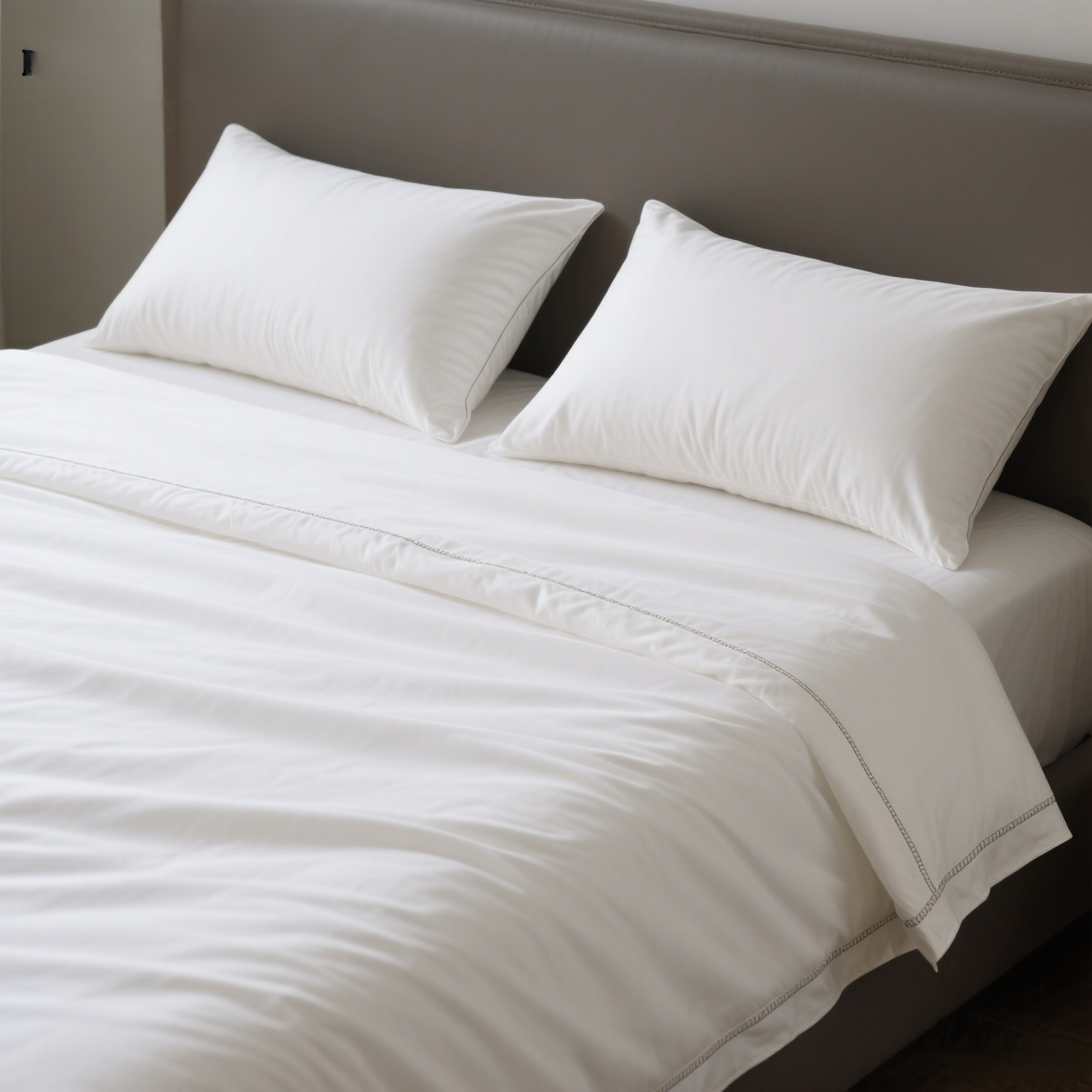 Close-up of breathable cotton sheet fabric texture