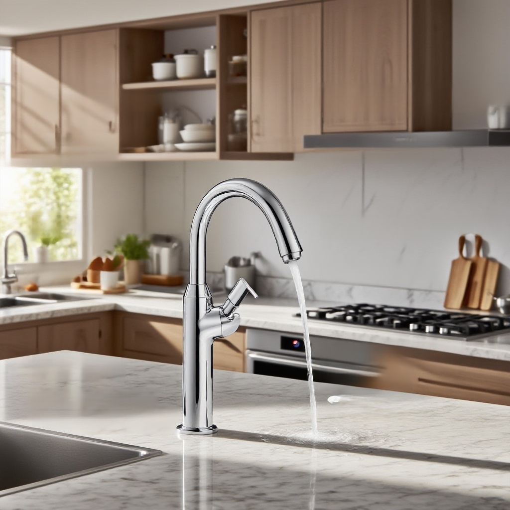 ก๊อกน้ำสแตนเลสหมุนได้สำหรับห้องครัว