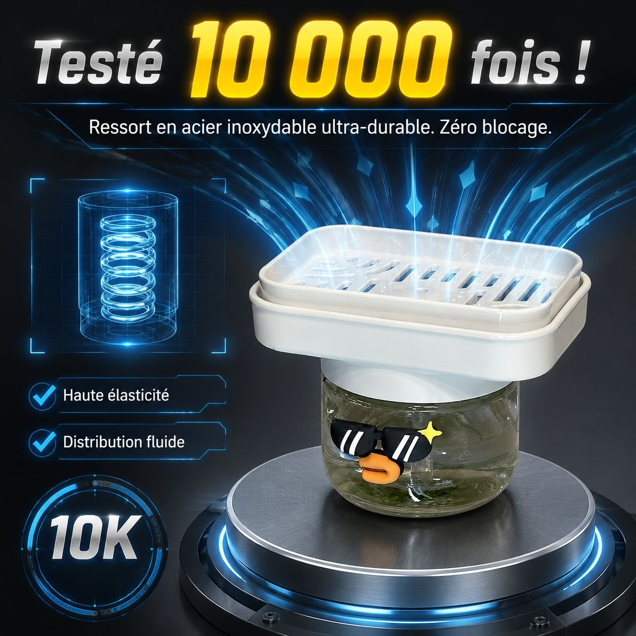 Bouteille de distribution de liquide vaisselle à pression pour usage domestique