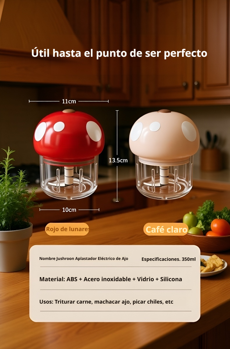 Mini picadora eléctrica inalámbrica sobre encimera