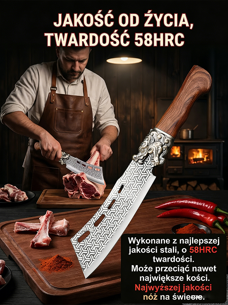 【Jak nóż przez masło】Gruby, wielofunkcyjny tasak