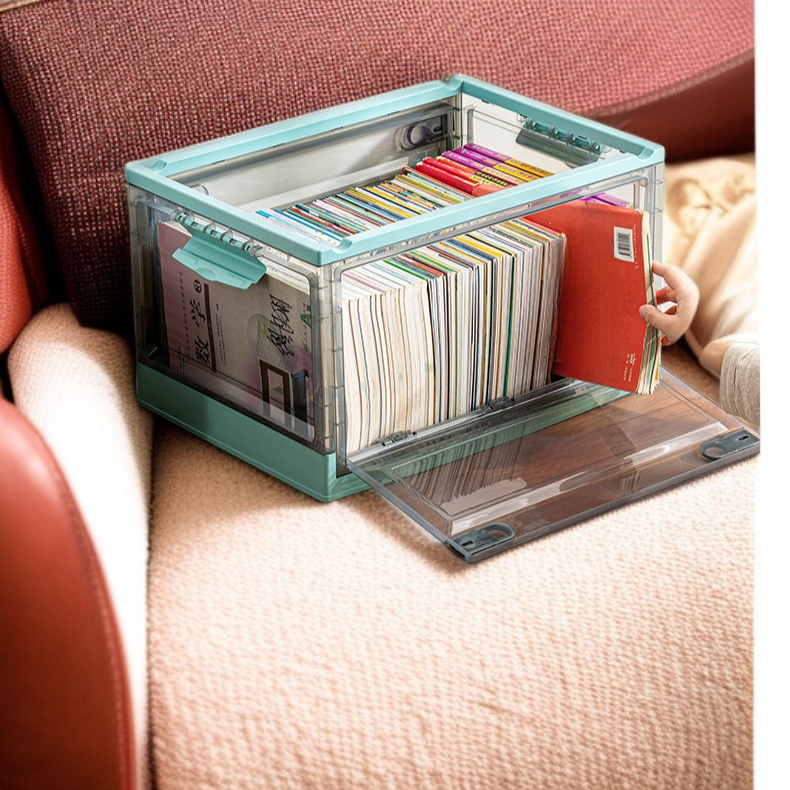 Caja organizadora de plástico transparente para ropa y juguetes, uso doméstico