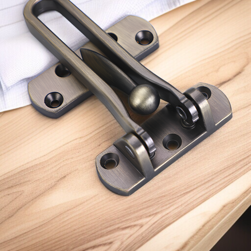 亜鉛合金製室内防犯ロック ホテル・民宿向け安全ドアロック 寝室木ドア用防盗差し込み錠