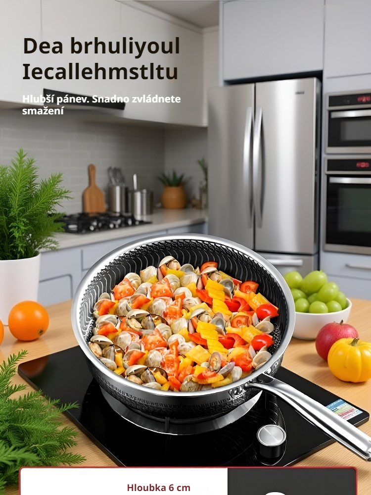 Nerezová pánev na smažení vajec a steaků