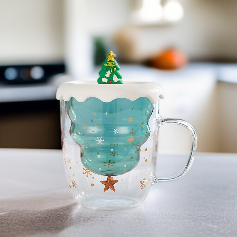 Hitzebeständiger Weihnachtsbecher aus Borosilikatglas