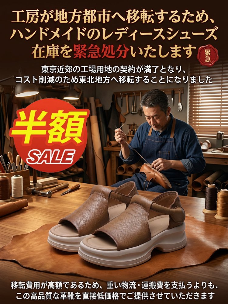 オープントゥウェッジソールサンダル
