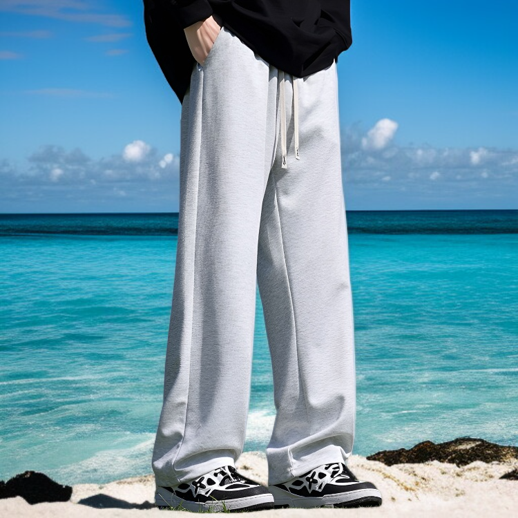 남성용 봄가을 트레이닝 팬츠 허리밴딩 디자인