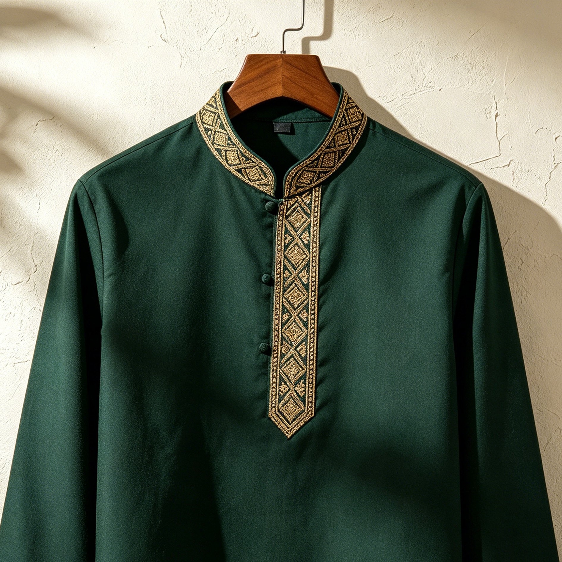 เสื้อยืดแขนยาวผู้ชายแบบลำลองสีดำ