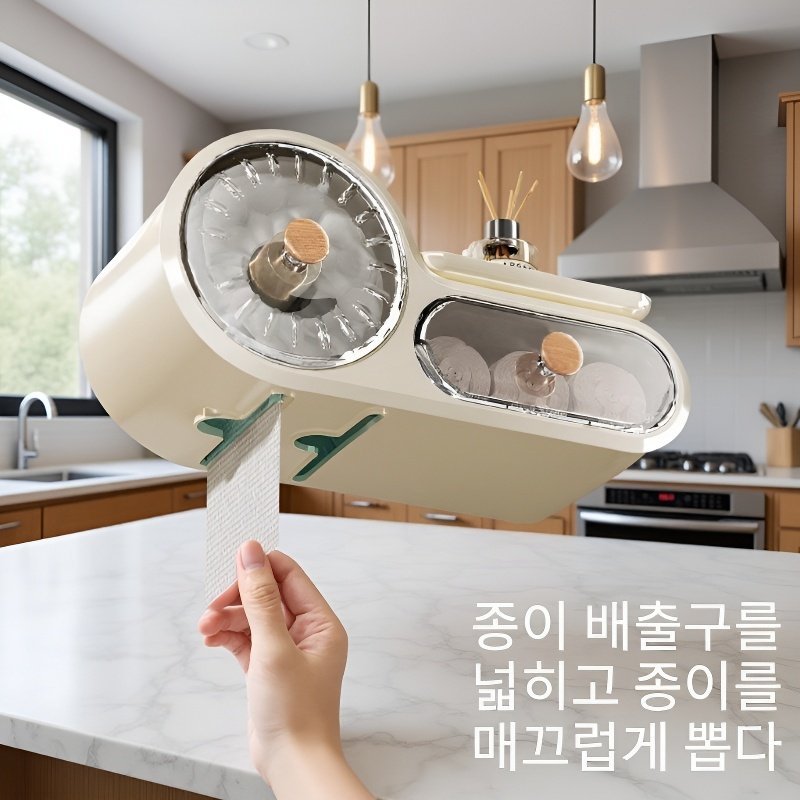 다기능 욕실 무타공 벽걸이 휴지통