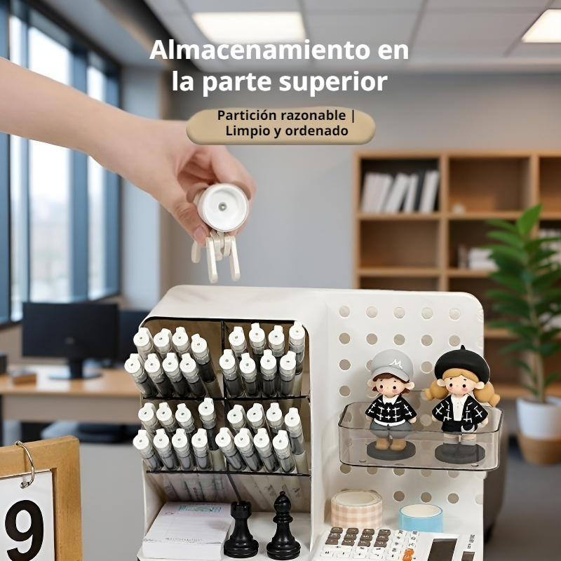 Tablero de agujeros multifuncional creativo para escritorio con portalápices