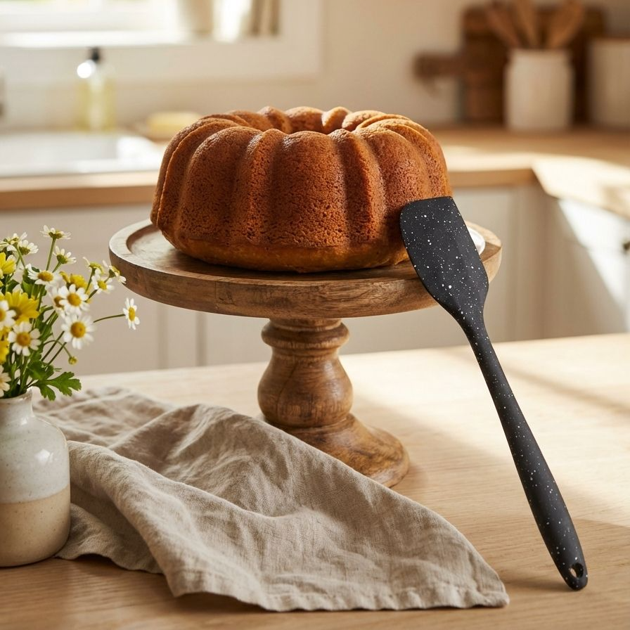 Silicone black scraper for baking and cooking