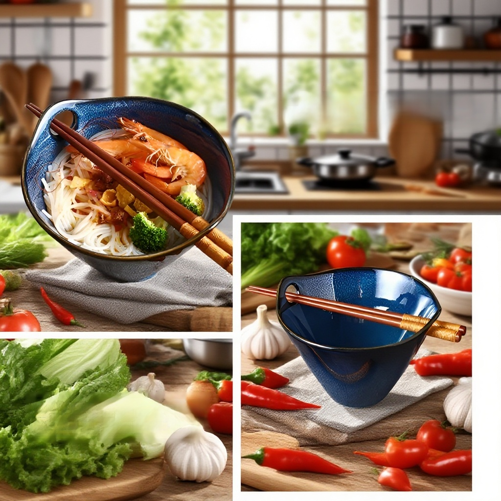 Stilvolle Keramikschüssel für asiatische Gerichte