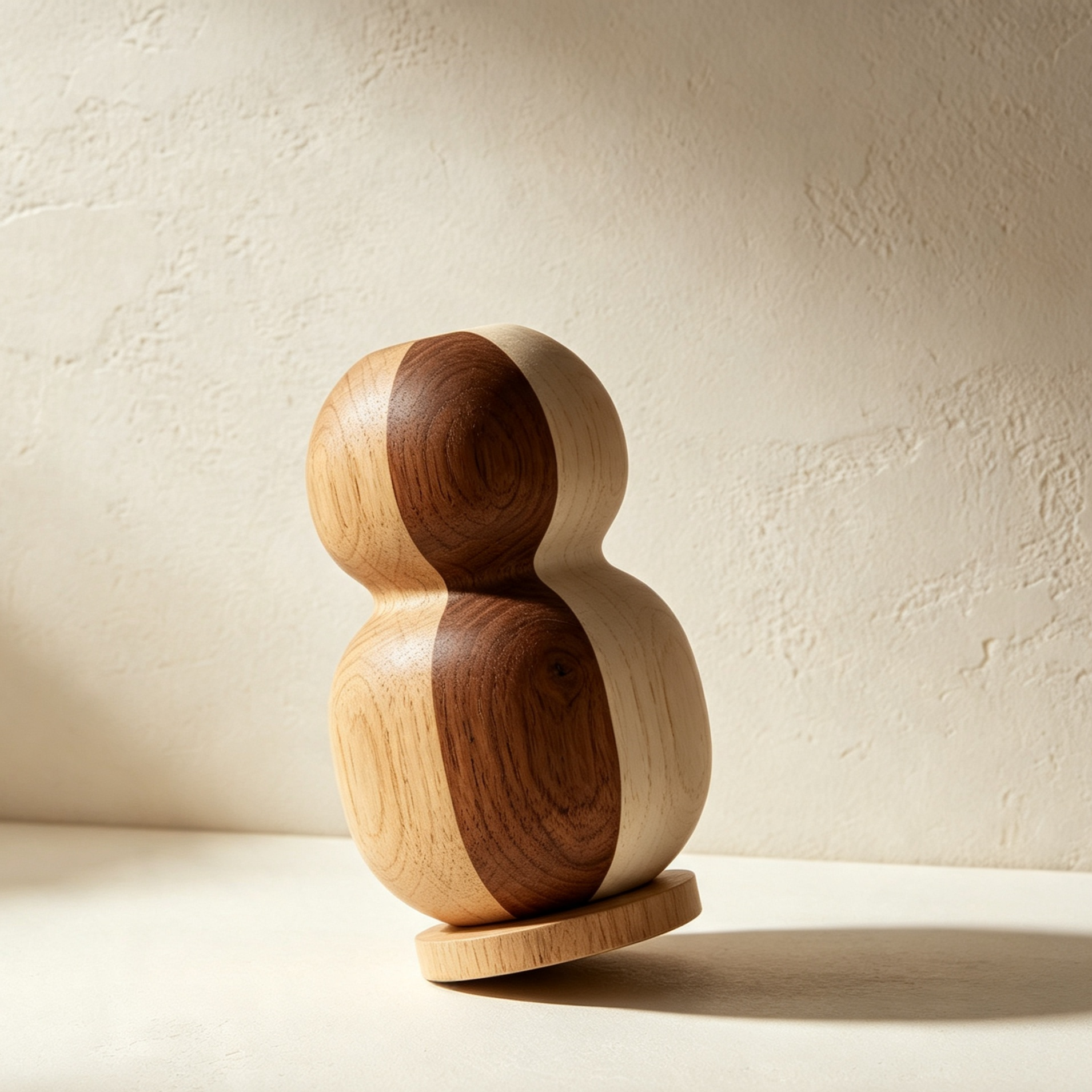 Set of two piece-on wooden gourd vases for elegant home decor