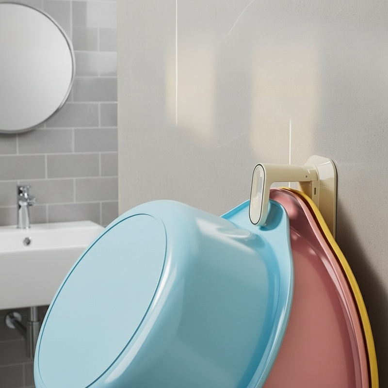 Space-saving hooks for organizing bathroom essentials