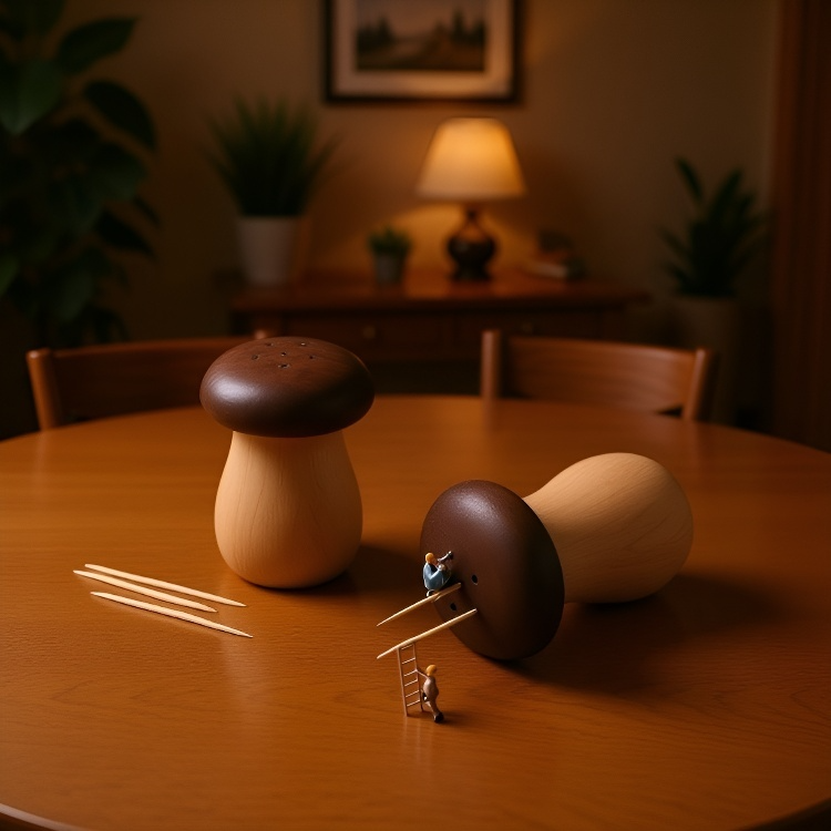 Feketedió és bükkfa fogpiszkálótartó, aranyos dupla fa dizájnnal