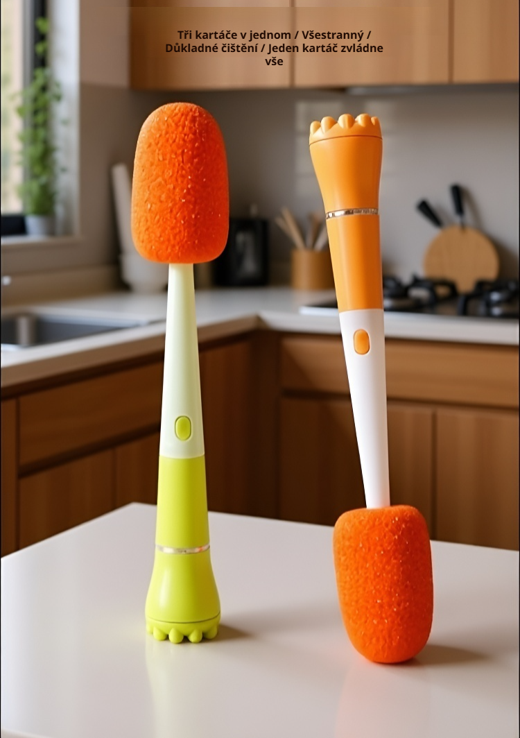 Dlouhý čistící kartáč na poháry bez slepých míst