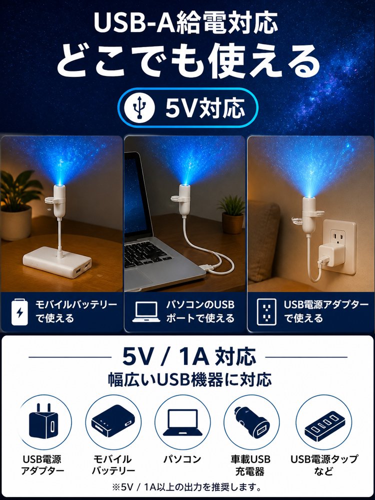 幻想的な星空プロジェクター