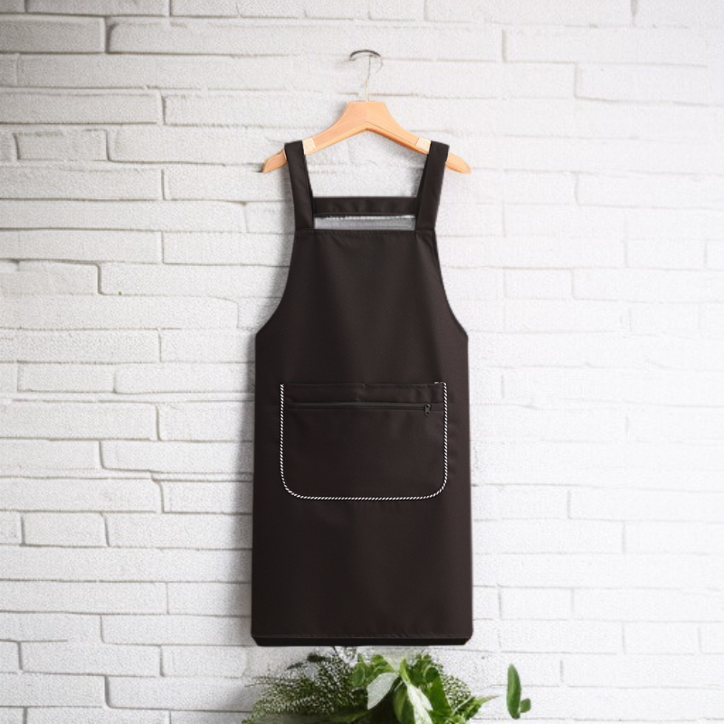 Waterproof and oil-resistant apron with straps.