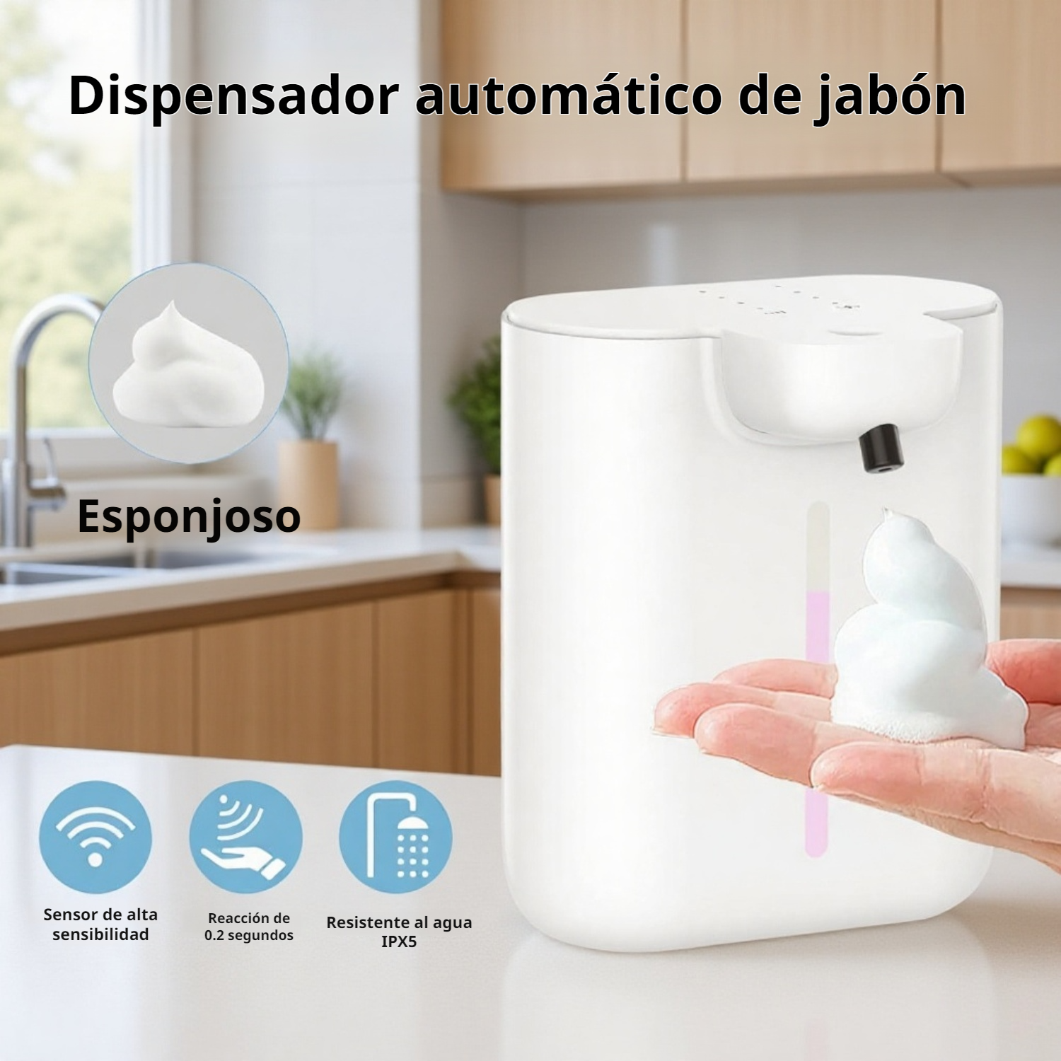 Dispensador de jabón compacto de pared fácil de rellenar