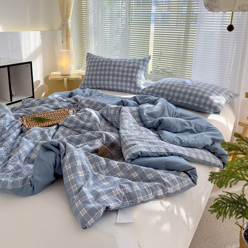 Colcha fresca de verano con algodón de nubes y cuadros