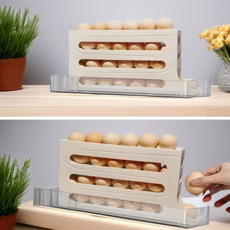 다층 설계로 많은 계란을 보관할 수 있는 상자