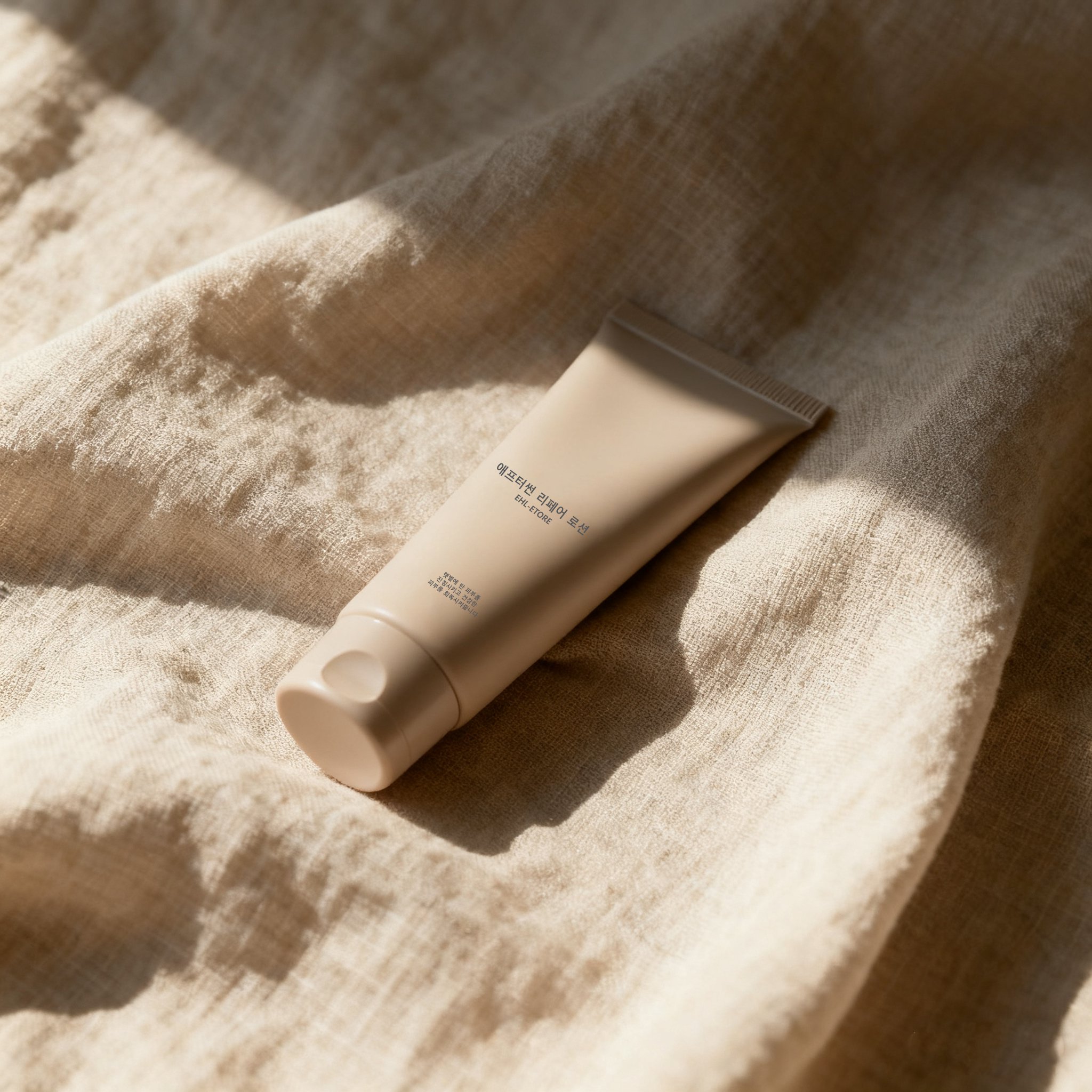 피부 진정과 보습을 위한 로션 사용 모습